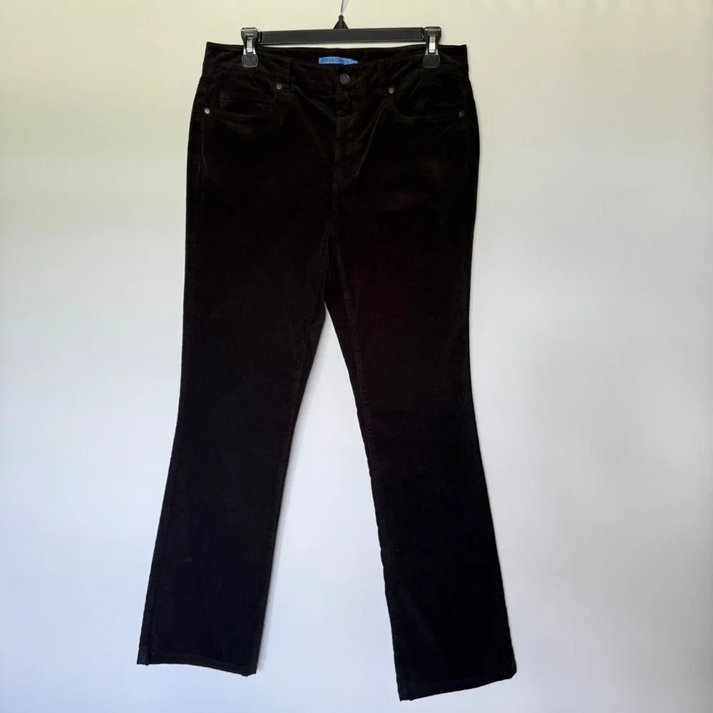 J. McLaughlin NWT LENNI Pants Black Velveteen Size 10 Kick Flare Silhouette A4 - Picture 2 of 8